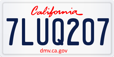 CA license plate 7LUQ207