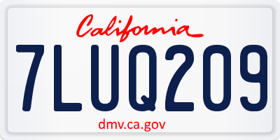 CA license plate 7LUQ209