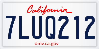 CA license plate 7LUQ212
