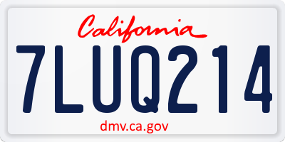 CA license plate 7LUQ214