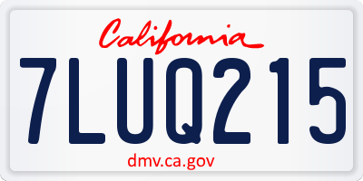 CA license plate 7LUQ215