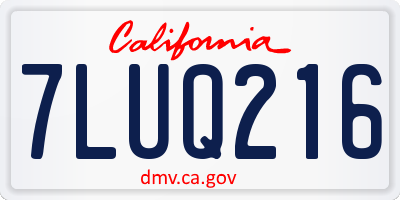 CA license plate 7LUQ216