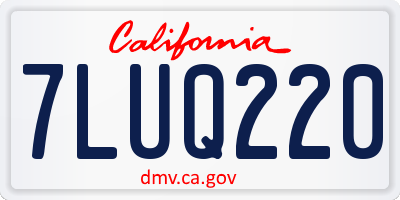 CA license plate 7LUQ220