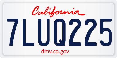 CA license plate 7LUQ225