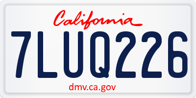 CA license plate 7LUQ226