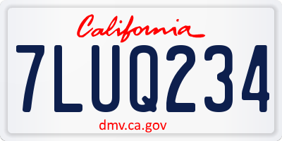 CA license plate 7LUQ234
