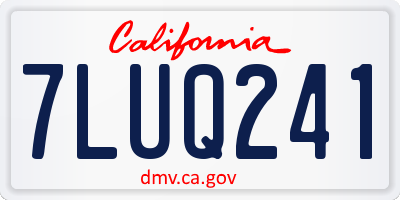 CA license plate 7LUQ241