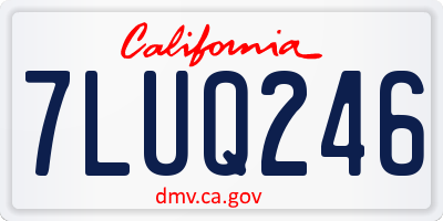 CA license plate 7LUQ246