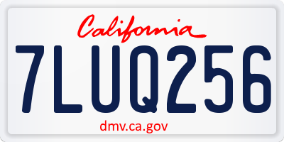 CA license plate 7LUQ256