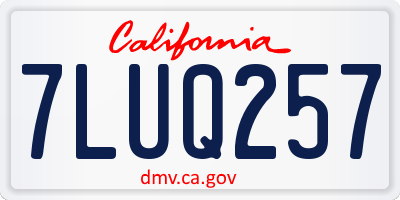 CA license plate 7LUQ257