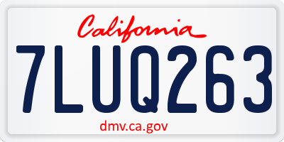CA license plate 7LUQ263