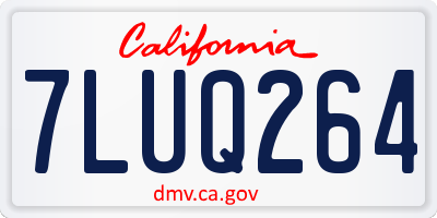 CA license plate 7LUQ264