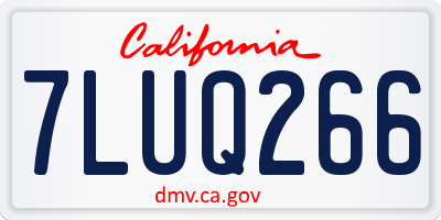 CA license plate 7LUQ266