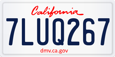 CA license plate 7LUQ267