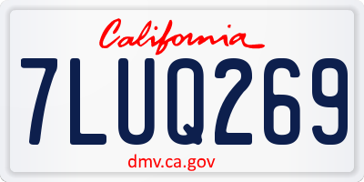CA license plate 7LUQ269