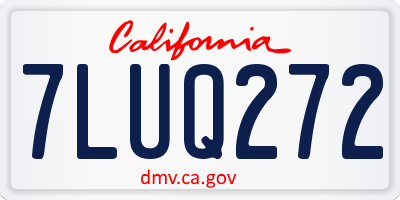 CA license plate 7LUQ272