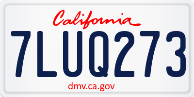 CA license plate 7LUQ273