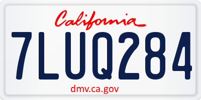 CA license plate 7LUQ284
