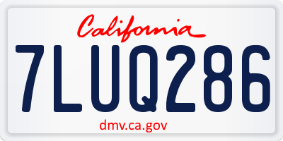 CA license plate 7LUQ286