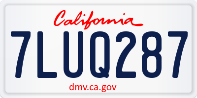 CA license plate 7LUQ287