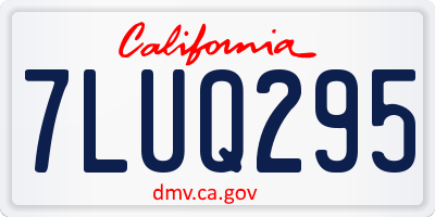 CA license plate 7LUQ295