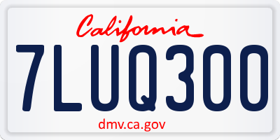 CA license plate 7LUQ300