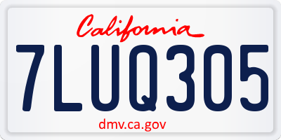CA license plate 7LUQ305