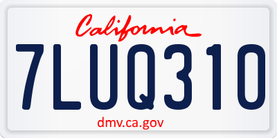 CA license plate 7LUQ310