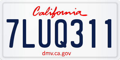 CA license plate 7LUQ311