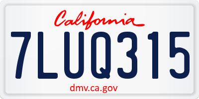 CA license plate 7LUQ315
