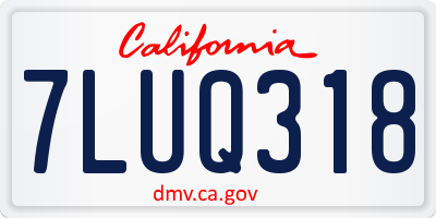 CA license plate 7LUQ318