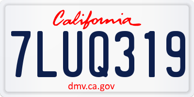 CA license plate 7LUQ319