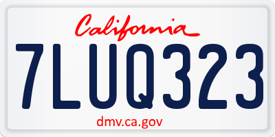CA license plate 7LUQ323