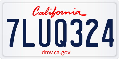 CA license plate 7LUQ324