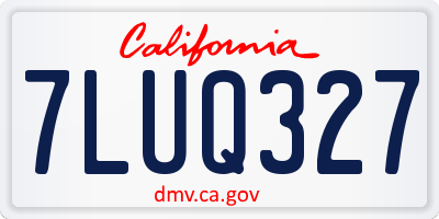 CA license plate 7LUQ327