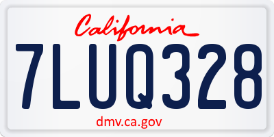 CA license plate 7LUQ328