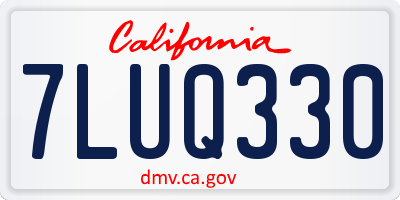 CA license plate 7LUQ330