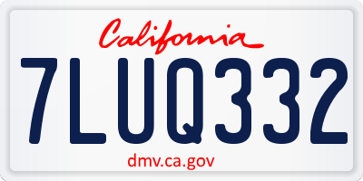 CA license plate 7LUQ332