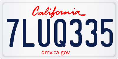 CA license plate 7LUQ335