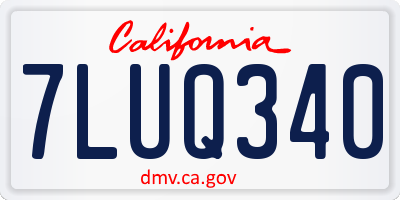 CA license plate 7LUQ340