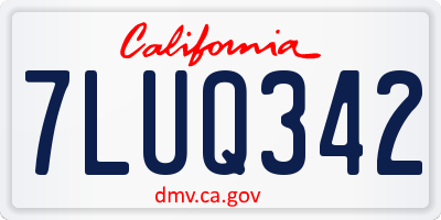 CA license plate 7LUQ342