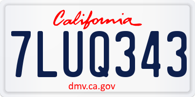 CA license plate 7LUQ343