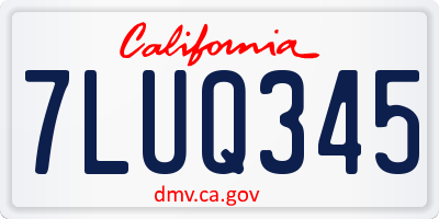 CA license plate 7LUQ345