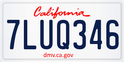 CA license plate 7LUQ346