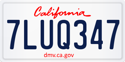 CA license plate 7LUQ347
