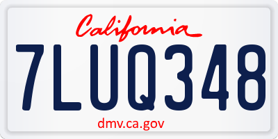 CA license plate 7LUQ348