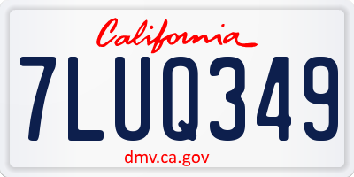 CA license plate 7LUQ349