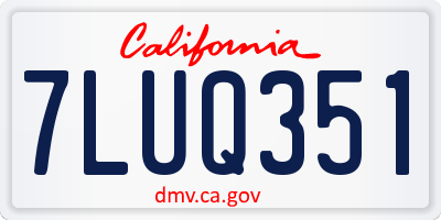 CA license plate 7LUQ351
