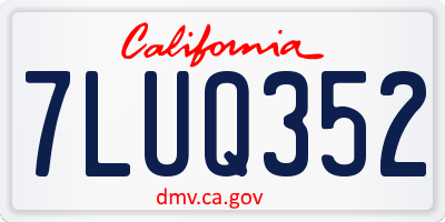 CA license plate 7LUQ352