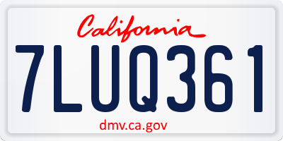 CA license plate 7LUQ361
